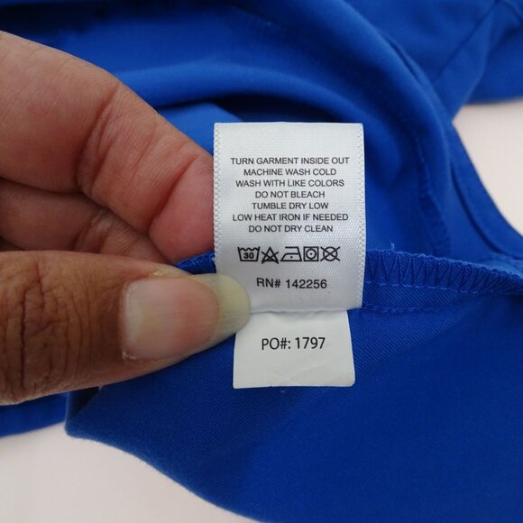 Figs Rafaela Blue Sleeveless Mandarin Collar Scrub Top Women Size S Pockets - Picture 7 of 8